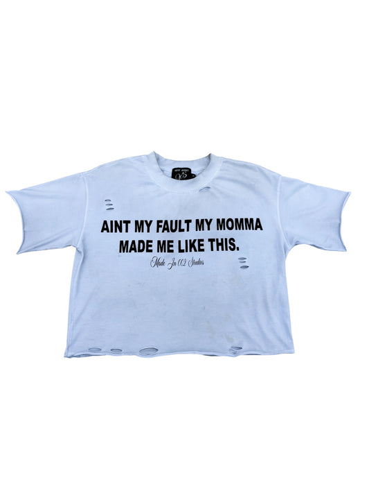 "Ain't My Fault" Crop Boxy Tee
